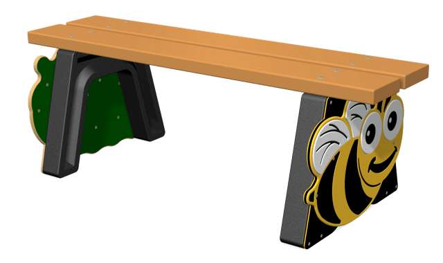 Mini Beast Bee and Snail Backless Bench 1200mm